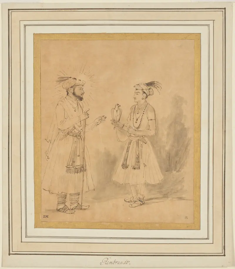 Shah Jahan and Dara Shikoh av Rembrandt van Rijn