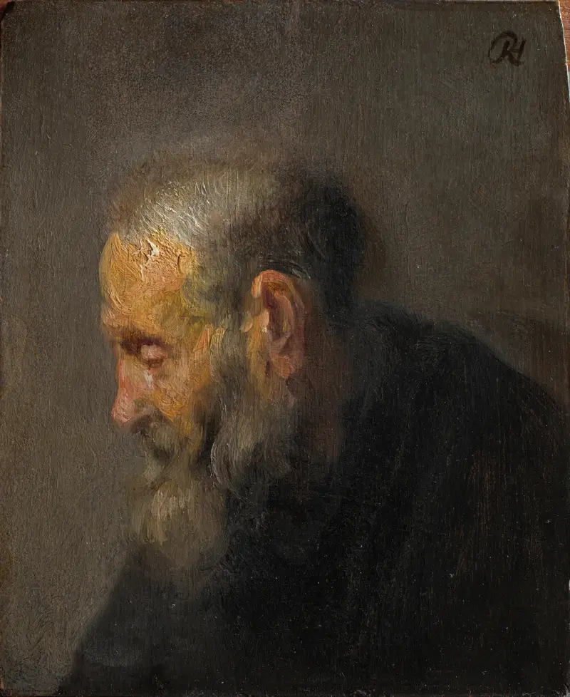 Studium starego mężczyzny z profilu, Rembrandt van Rijn