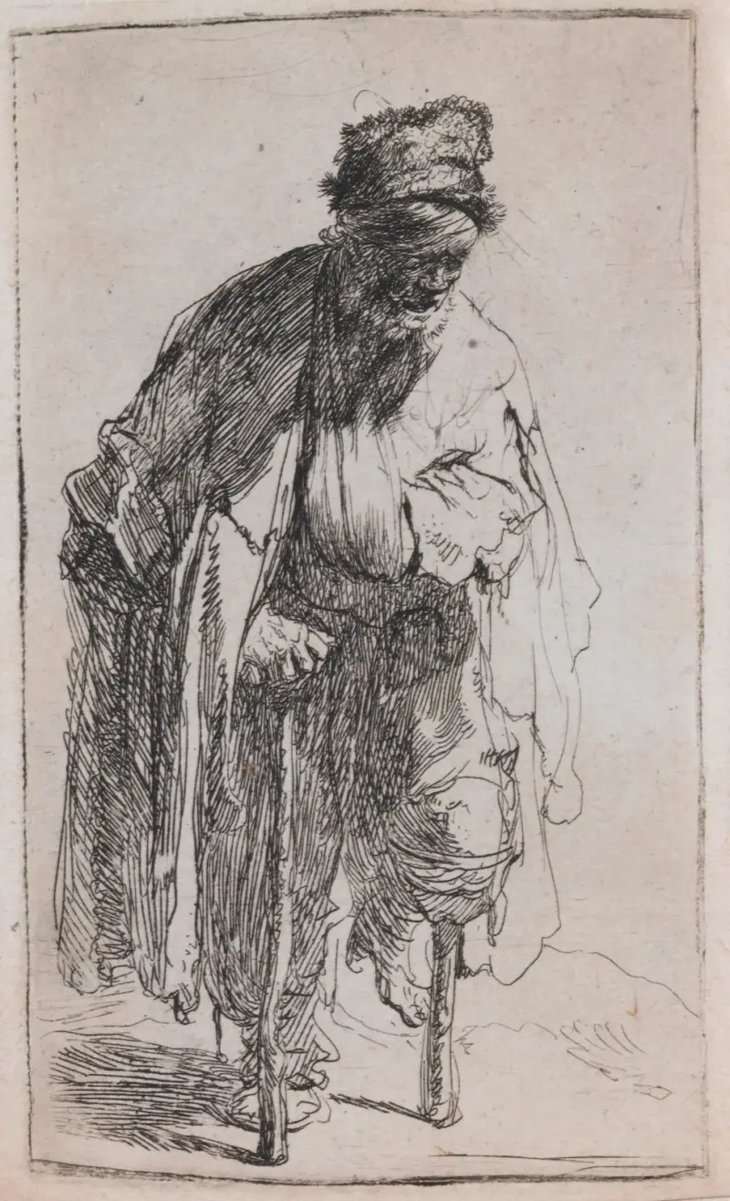 Tiggaren med träben av Rembrandt van Rijn
