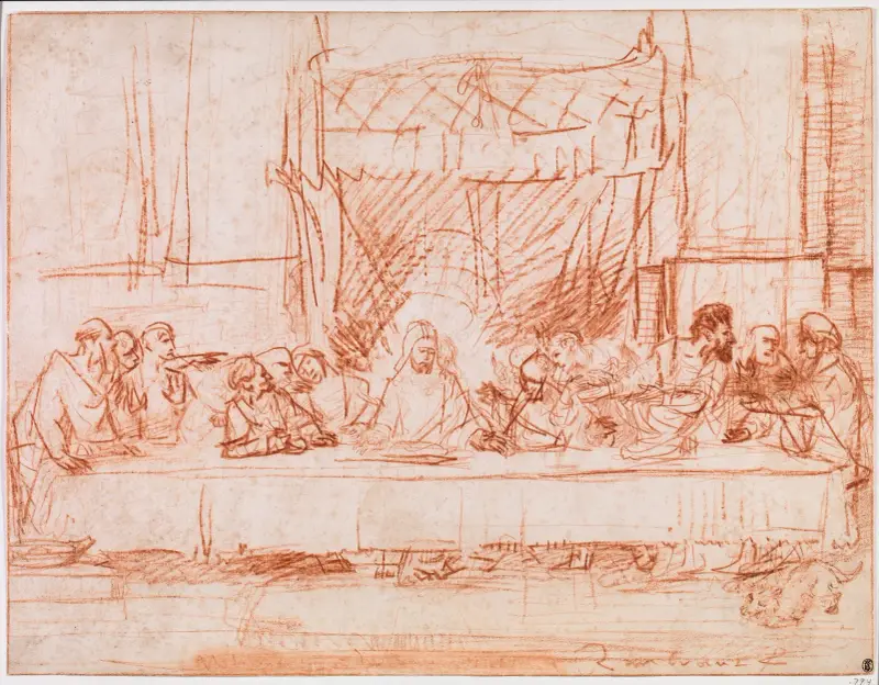 Das Abendmahl, nach Leonardo da Vinci von Rembrandt van Rijn