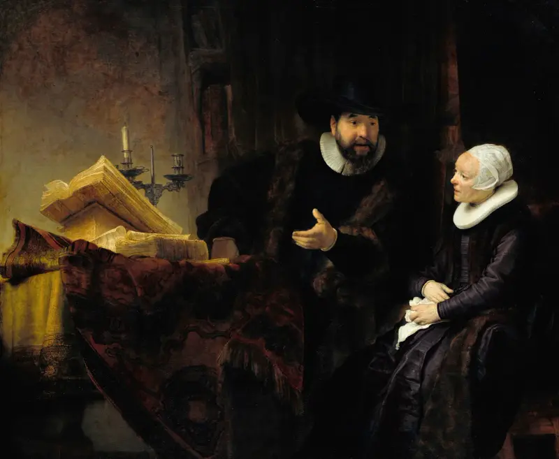 Mennonicki kaznodzieja Anslo i jego żona, Rembrandt van Rijn
