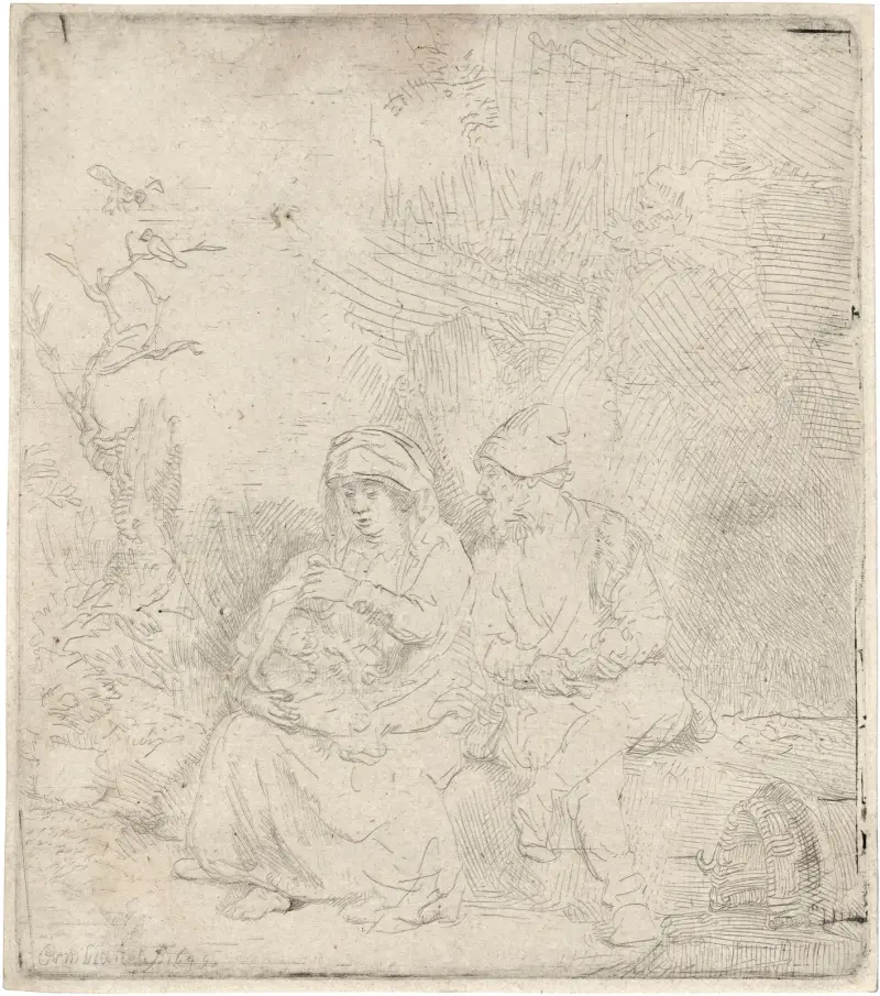 Odpočinek na útěku do Egypta, Rembrandt van Rijn