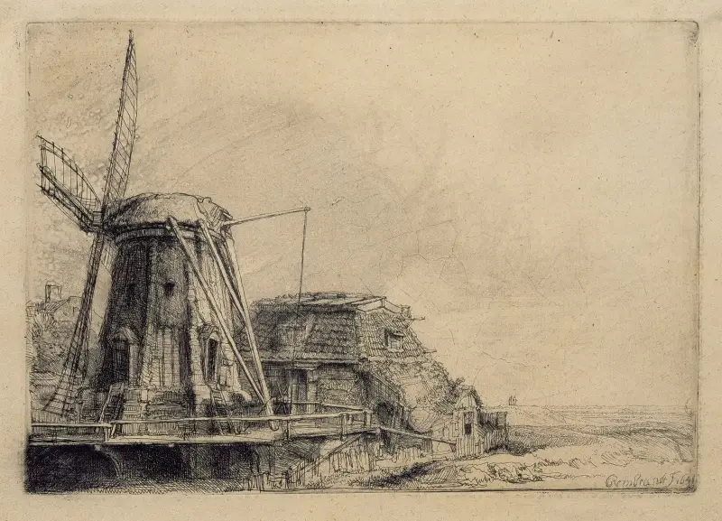 The Windmill av Rembrandt van Rijn