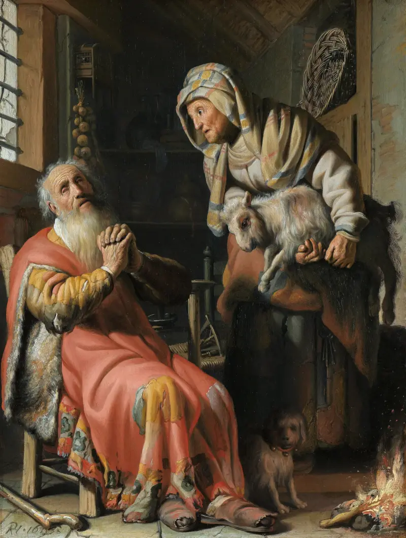 Tobit och Anna med killingen av Rembrandt van Rijn