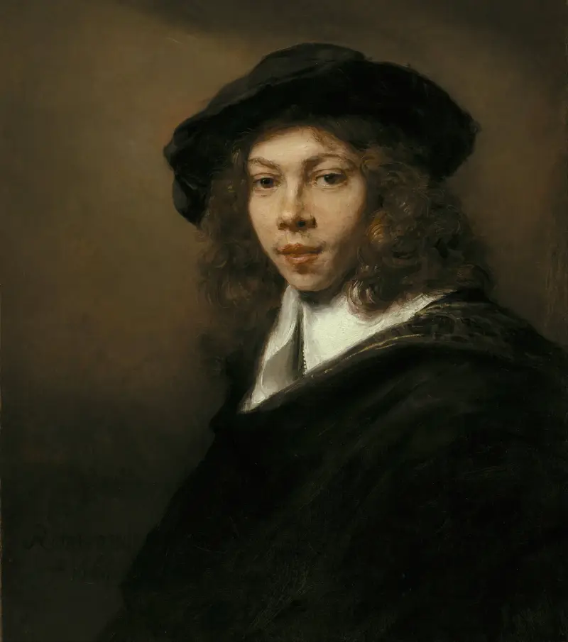 Young Man in a Black Beret av Rembrandt van Rijn