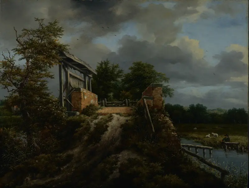 Bridge with a Sluice av Jacob van Ruisdael
