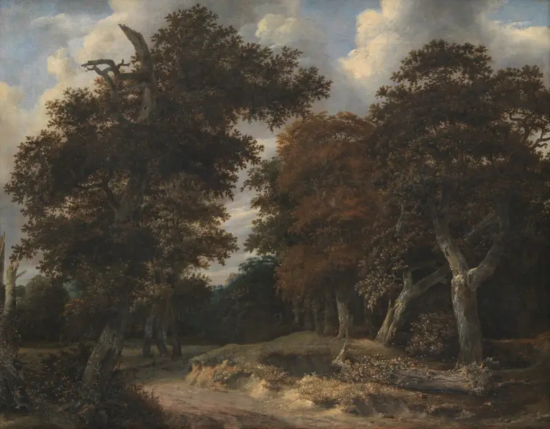 Weg durch einen Eichenwald von Jacob van Ruisdael