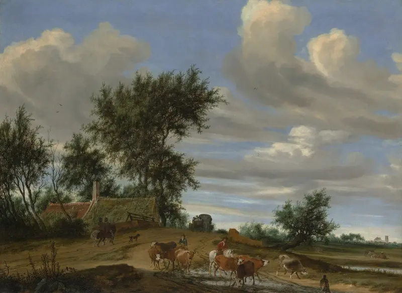 A Country Road av Salomon van Ruysdael