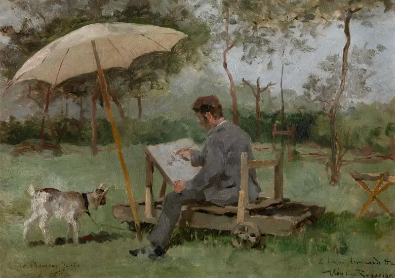 Armand Heins målar utomhus av Theo van Rysselberghe