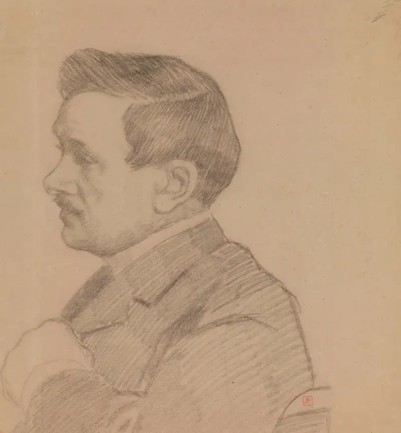 Portrait of Maurice Maeterlinck, 1903 – nr 2 av Theo van Rysselberghe