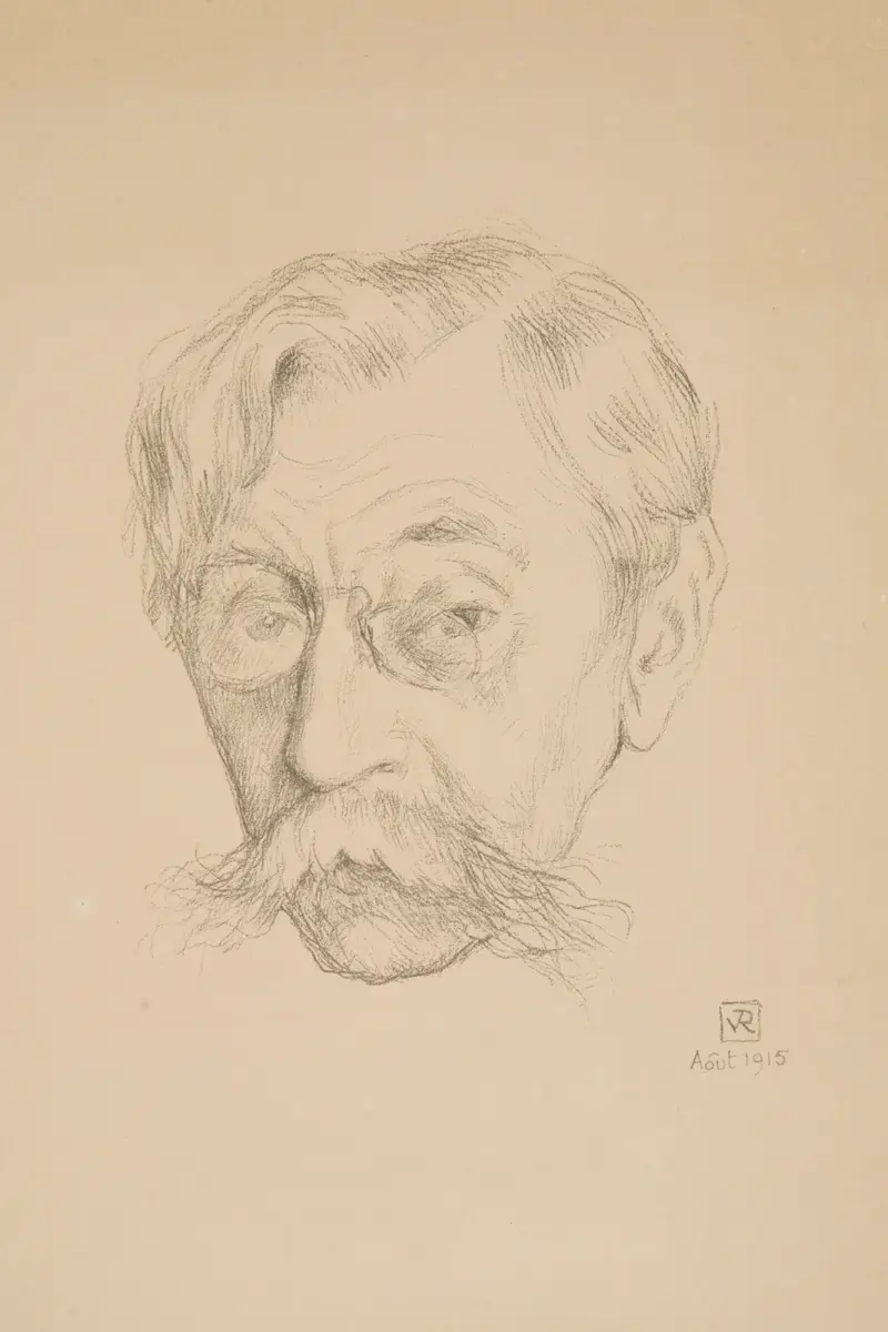 Porträtt av författaren Emile Verhaeren av Theo van Rysselberghe
