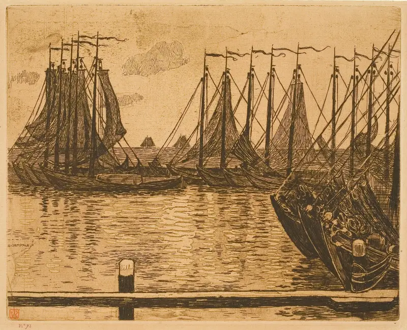 Volendam (Nederländerna), båtar på redden av Theo van Rysselberghe