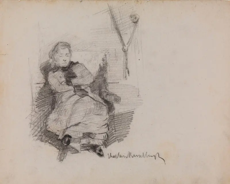 Woman Sleeping av Theo van Rysselberghe