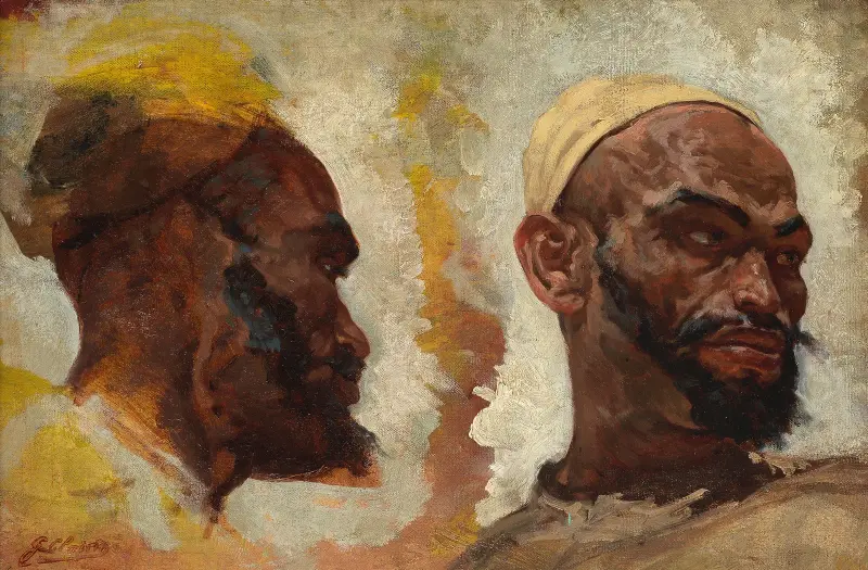 Arab head studies av Georges Jules Victor Clairin