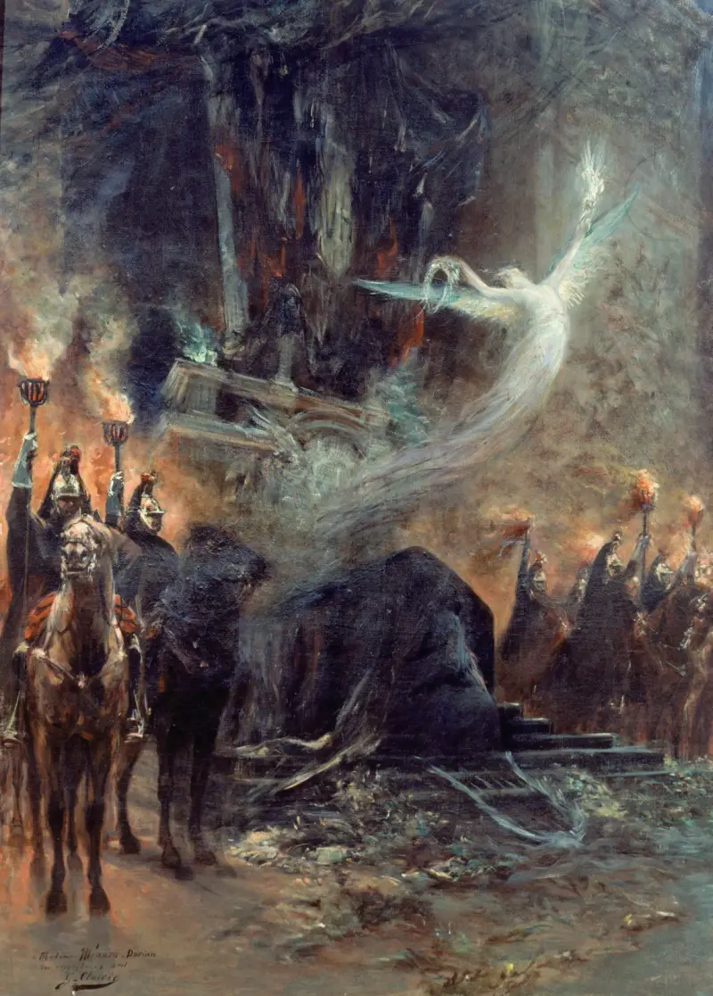 Victor Hugos begravning – vakan under triumfbågen av Georges Jules Victor Clairin