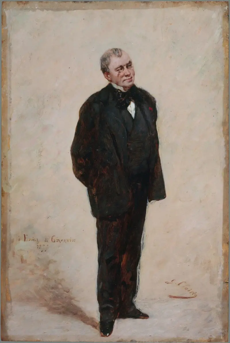 Porträtt av Émile de Girardin (1806–1881), publicist och politiker av Georges Jules Victor Clairin
