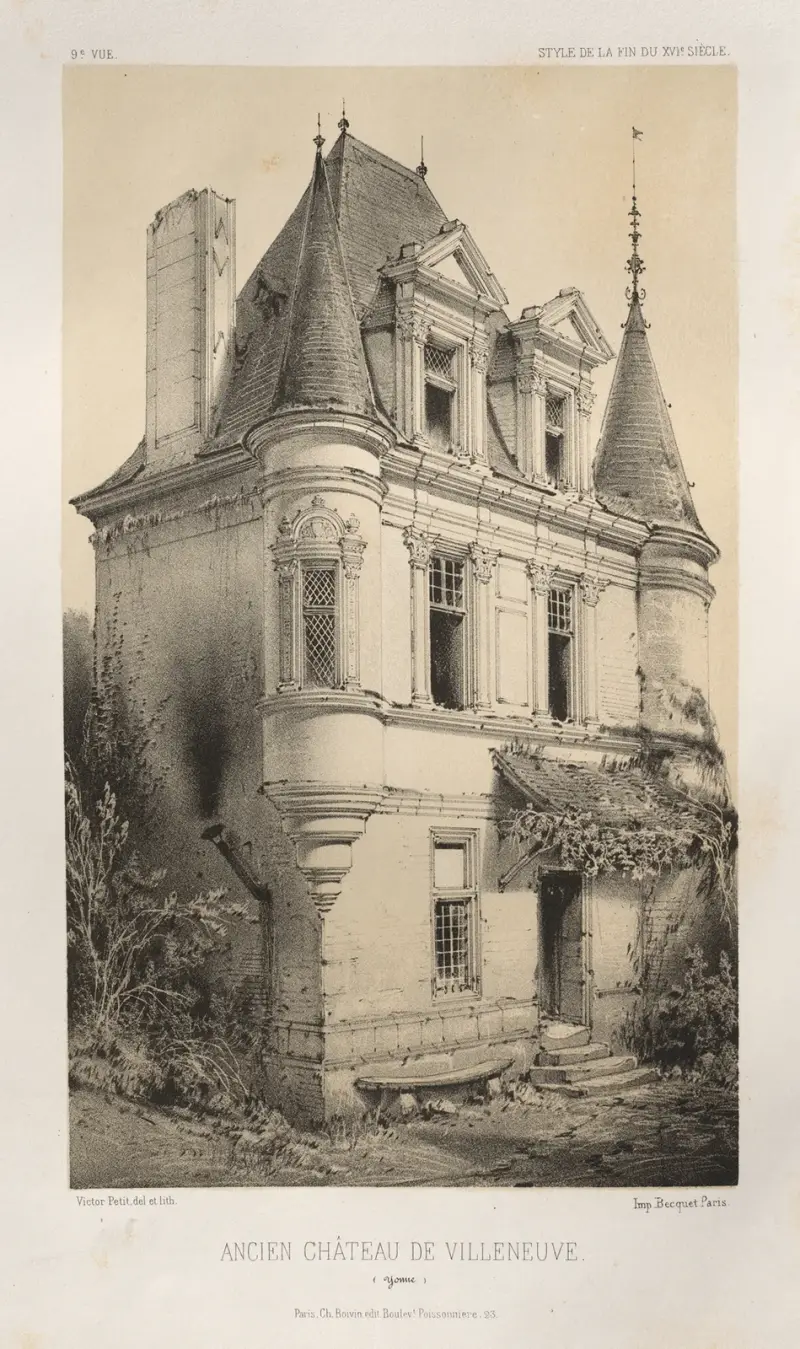 Gamla slottet i Villeneuve (Yonne) av Victor Petit