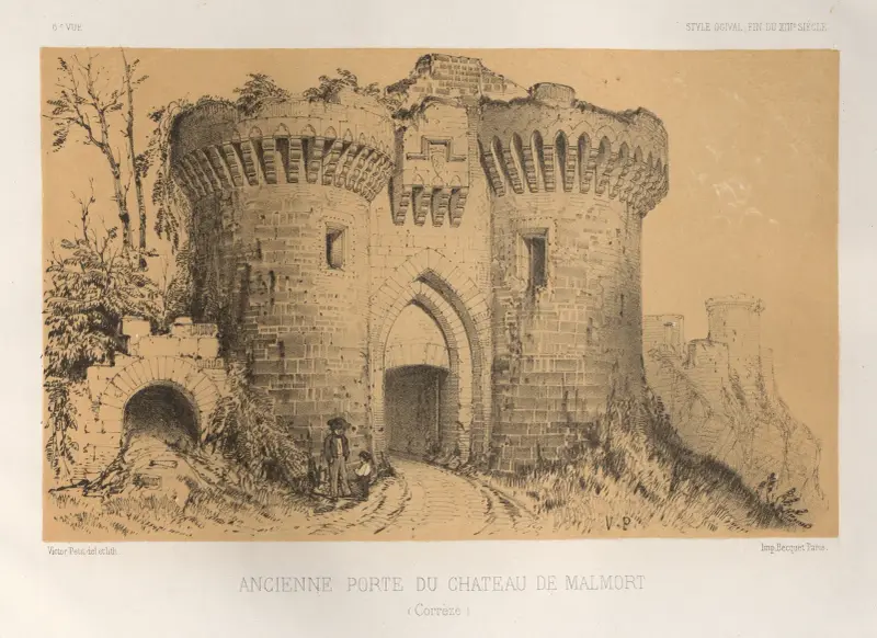 Gamla slottsporten i Malmort (Corrèze) av Victor Petit