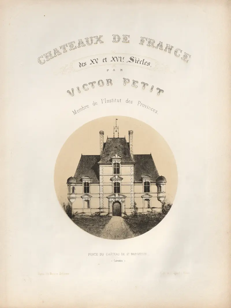 Frontespis, porten till slottet i Saint-Manvieu (Calvados) av Victor Petit