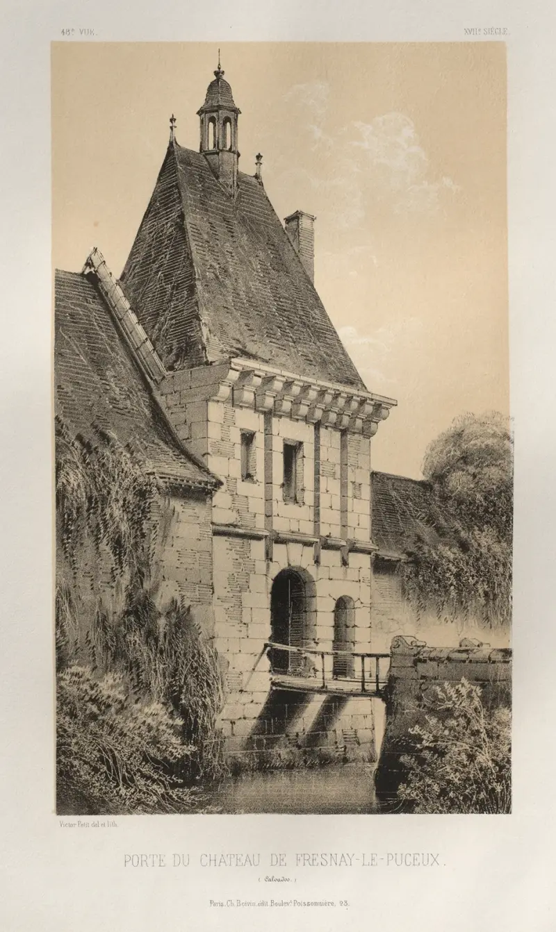 Tor des Schlosses von Fresnay-le-Puceux (Calvados) von Victor Petit