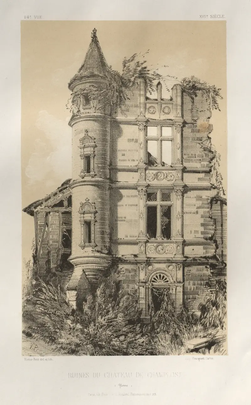 Ruines Du Chateau De Champlost (Yonne) av Victor Petit