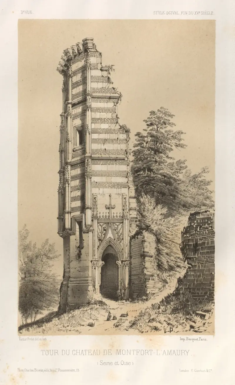 Der Turm des Schlosses von Montfort-l'Amaury (Seine-et-Oise) von Victor Petit