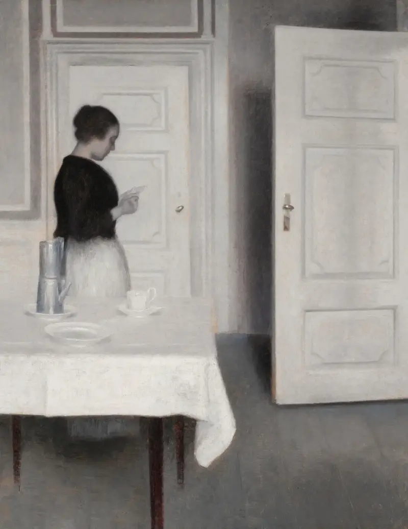 Ida liest einen Brief von Vilhelm Hammershøi
