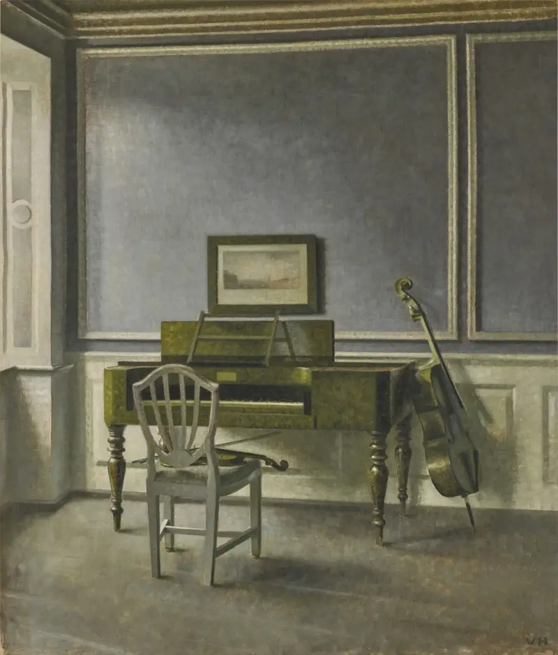 Interiör. Musikrummet, Strandgade 30 av Vilhelm Hammershøi