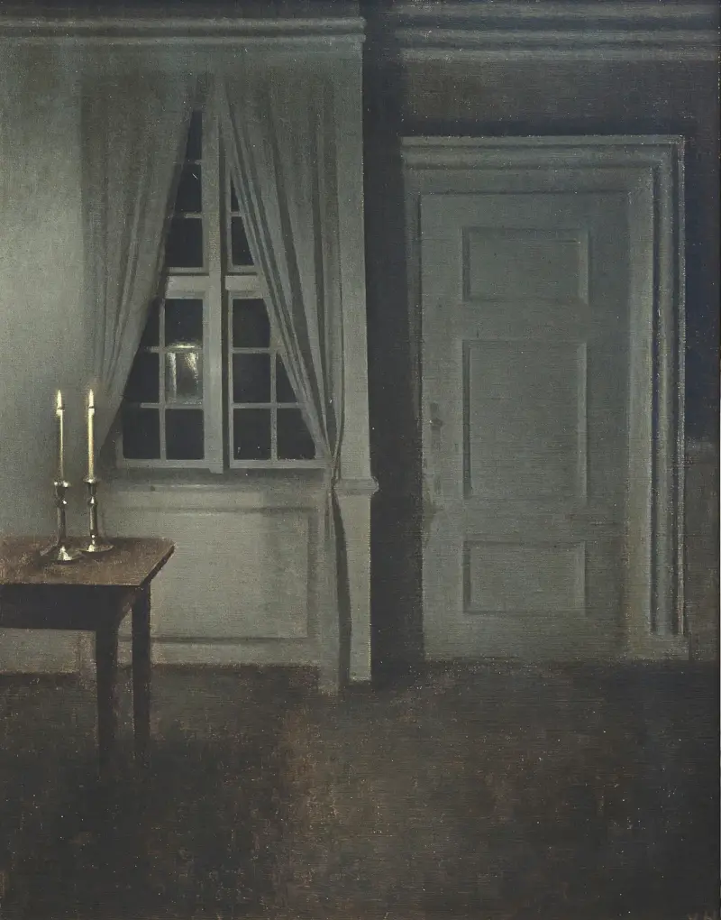 Interior With Two Candles av Vilhelm Hammershøi