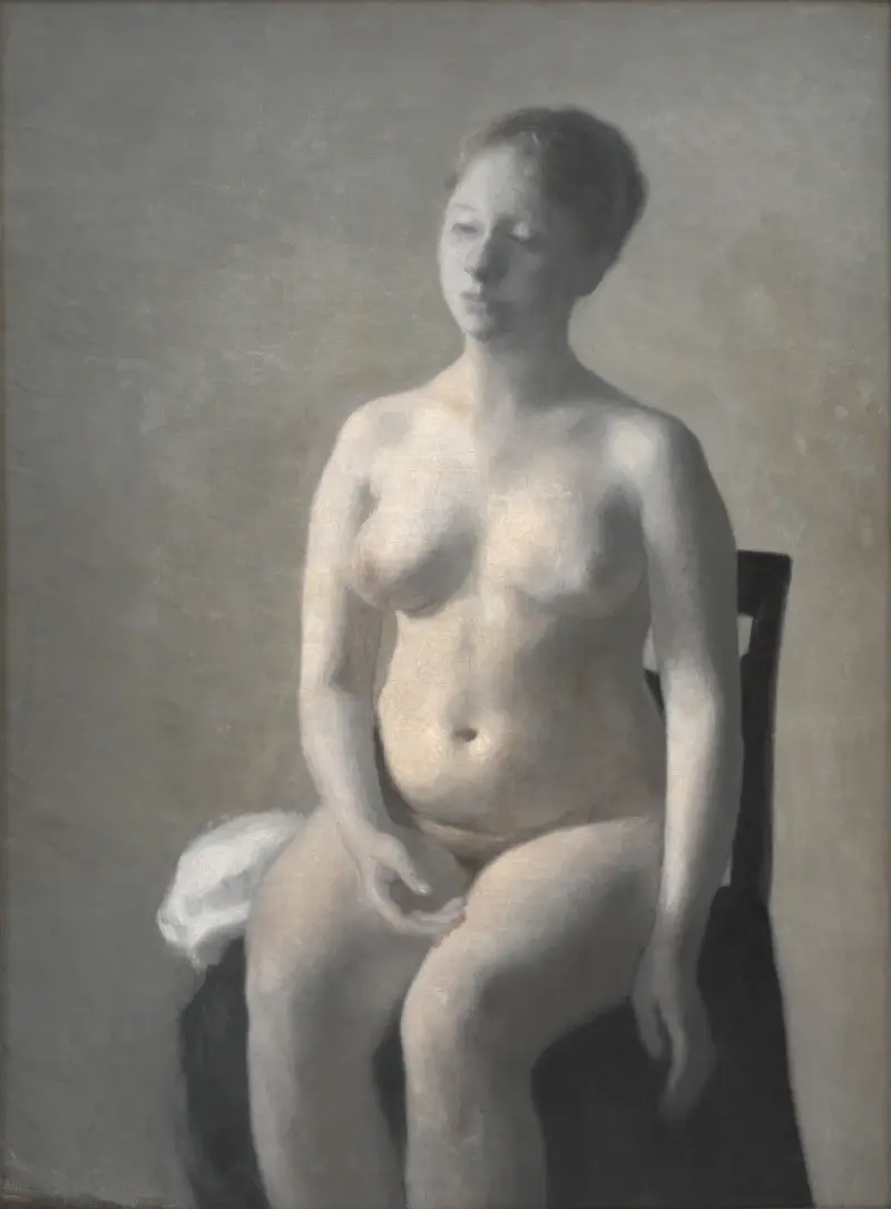 Seated Female Nude av Vilhelm Hammershøi