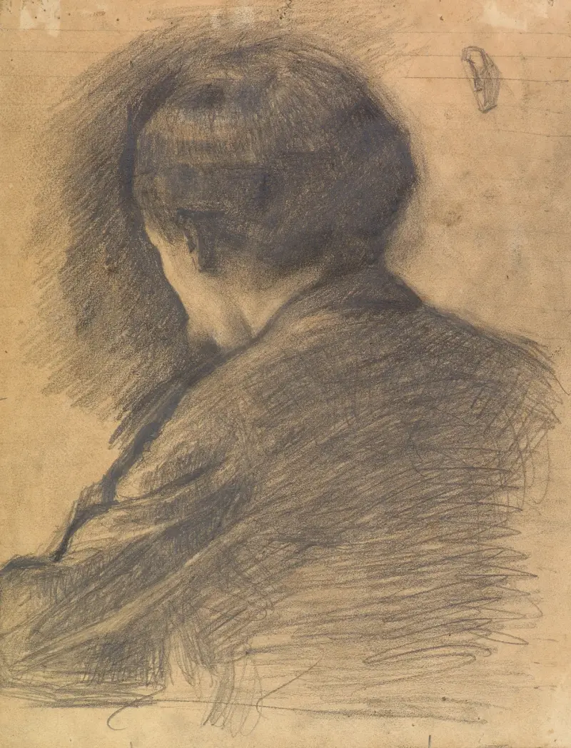 Self-Portrait seen from behind av Vilhelm Hammershøi