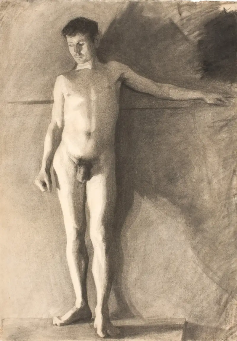 Stehender männlicher Modell von Vilhelm Hammershøi