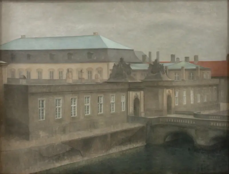 Utsikt över Christiansborgs slott. Senhöst av Vilhelm Hammershøi