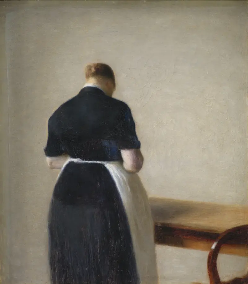 Žena viděná zezadu, Vilhelm Hammershøi