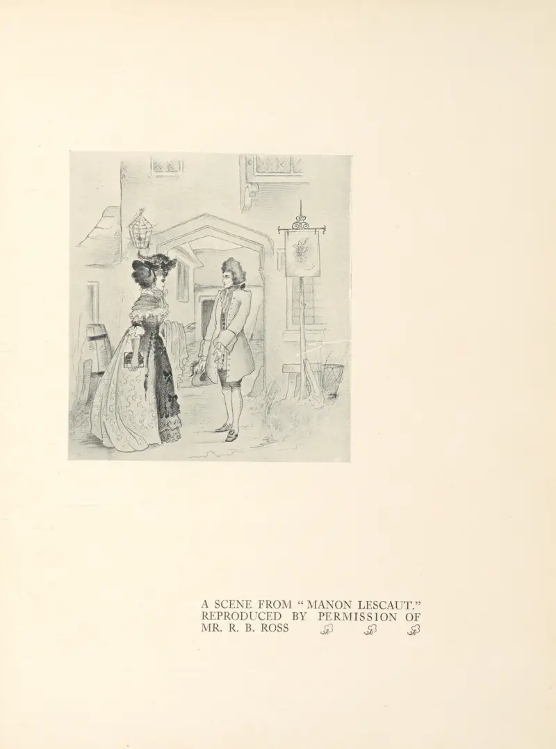 A Scene From ‘Manon Lescaut’ – nr 3 av Aubrey Vincent Beardsley
