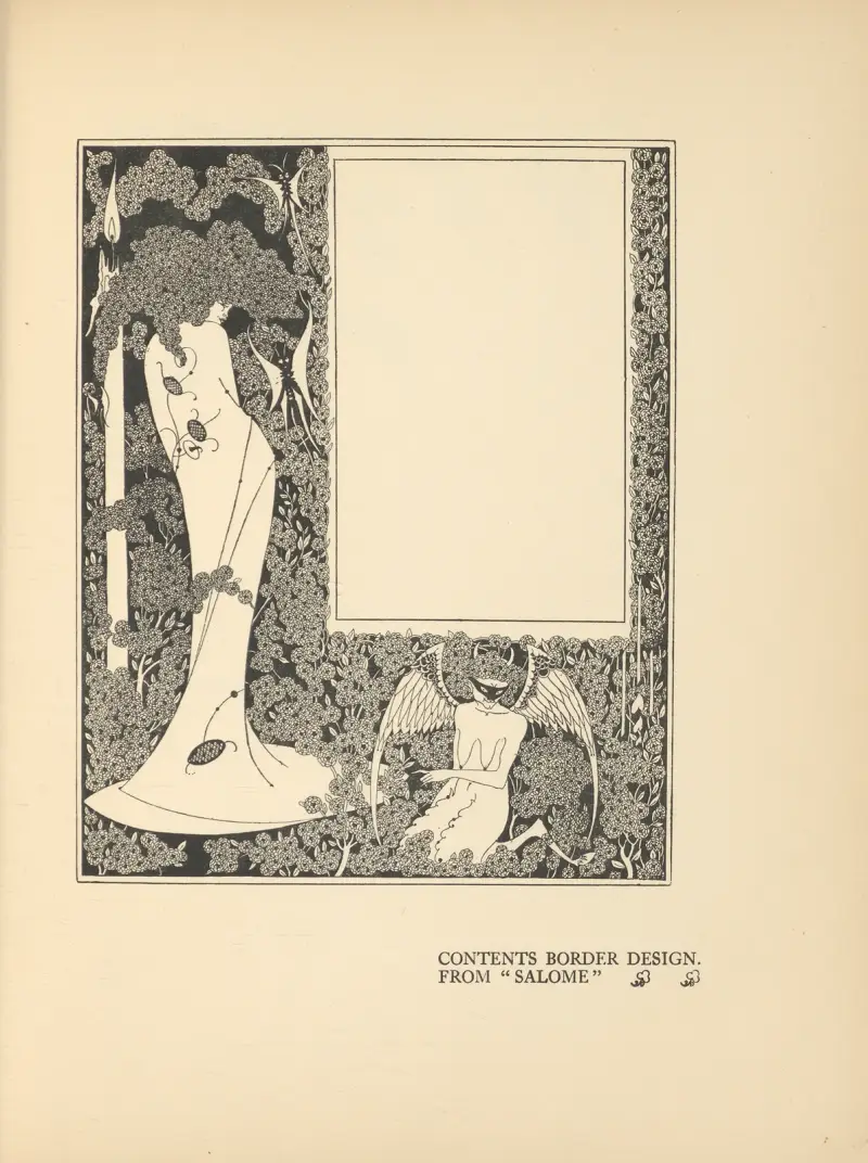 Obsahový rámeček. Ze „Salome“, Aubrey Vincent Beardsley