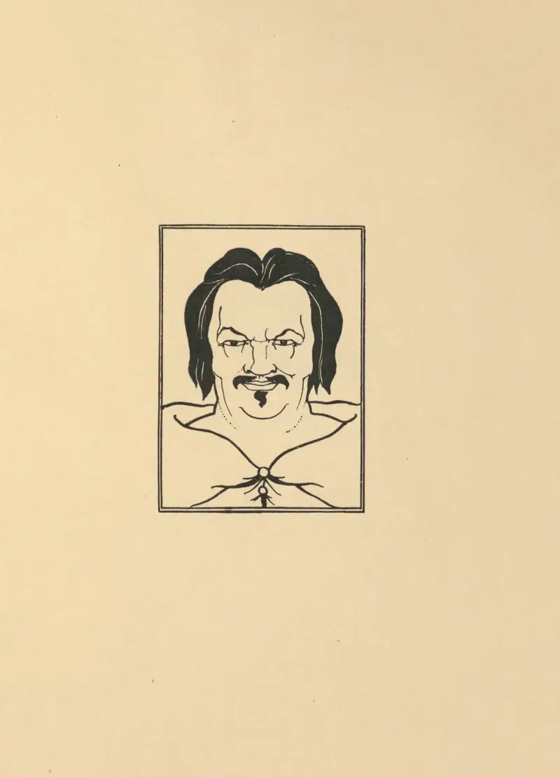 Omslagsdesign (sida). Ur Balzacs 'La Comédie Humaine' – nr 1 av Aubrey Vincent Beardsley