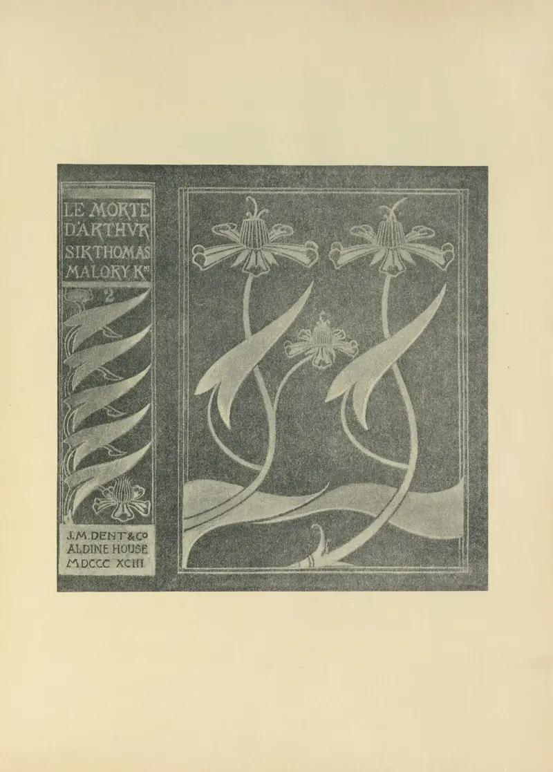 Návrh obálky k 'Le Morte Darthur', Aubrey Vincent Beardsley