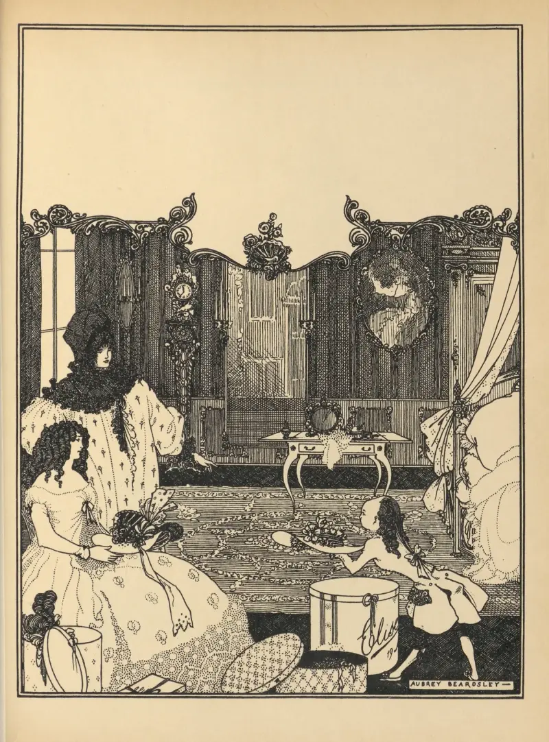 Omslagsdesign. Ur 'The Savoy' nr 2 av Aubrey Vincent Beardsley