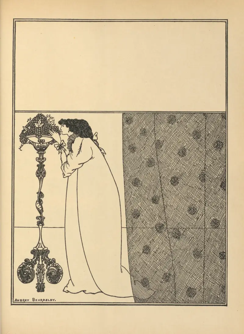 Omslagsdesign. Ur 'The Savoy' nr 4 av Aubrey Vincent Beardsley