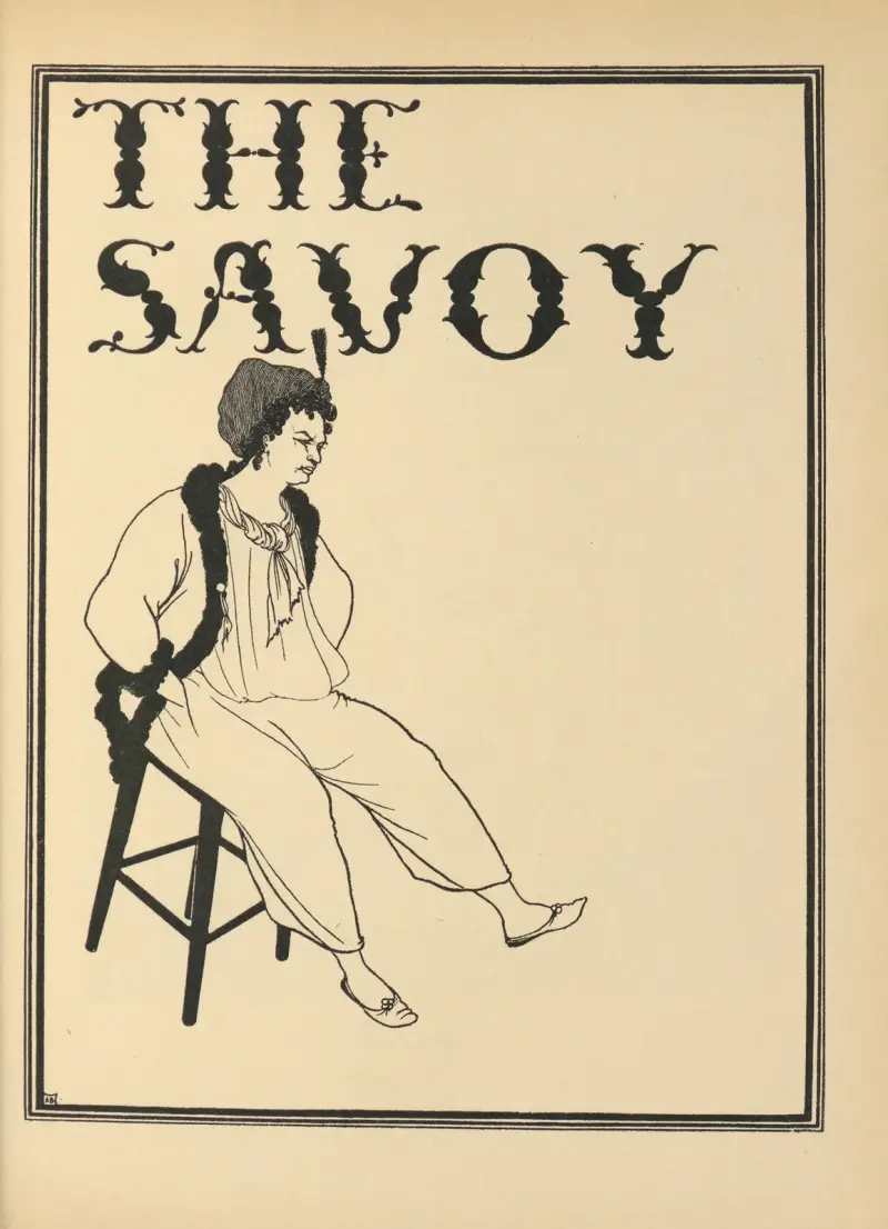 Omslagsdesign. Från 'The Savoy' nr 8 av Aubrey Vincent Beardsley