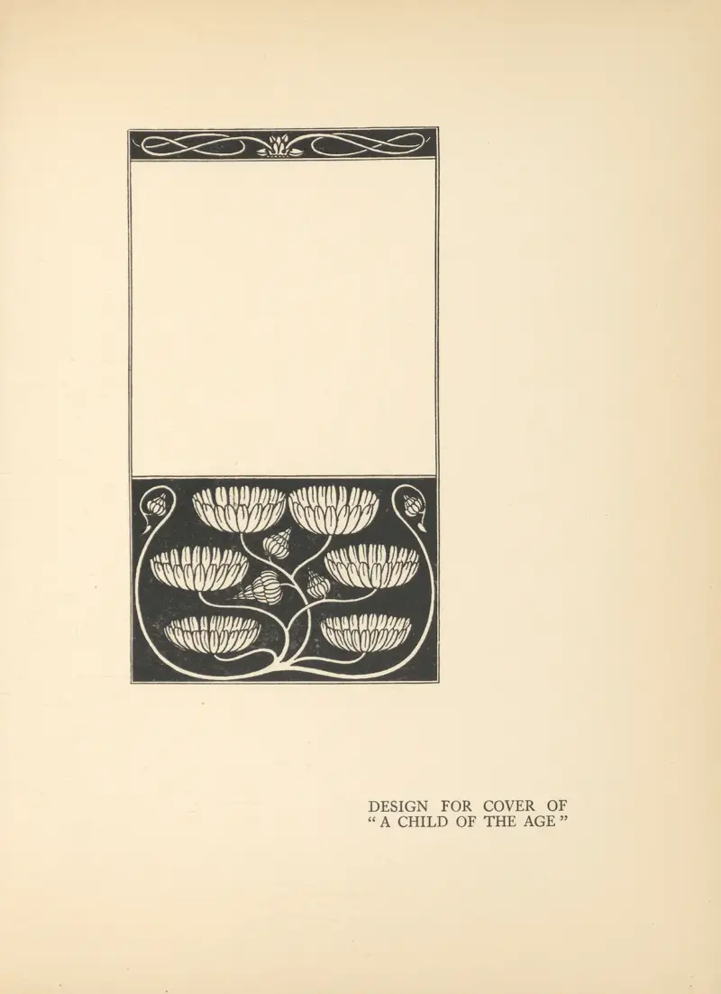 Omslagsdesign för 'A Child of The Age' av Aubrey Vincent Beardsley