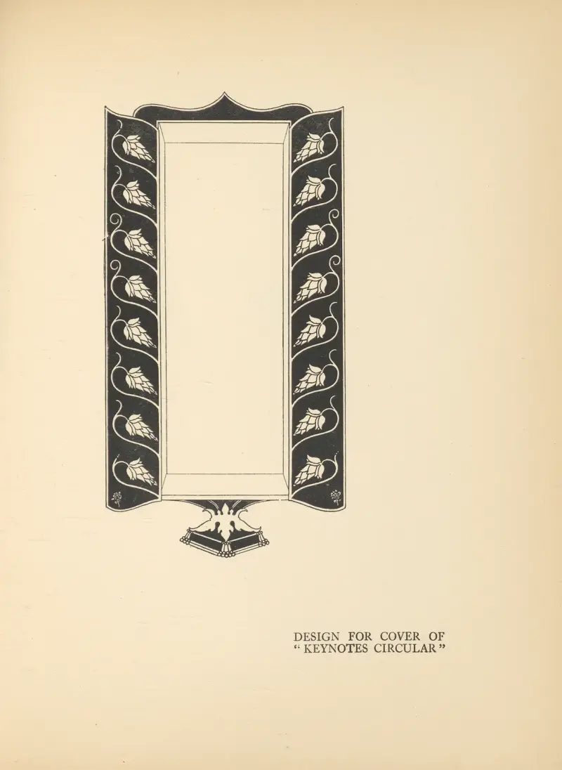 Umschlagentwurf für ‘Keynotes Circular’ von Aubrey Vincent Beardsley