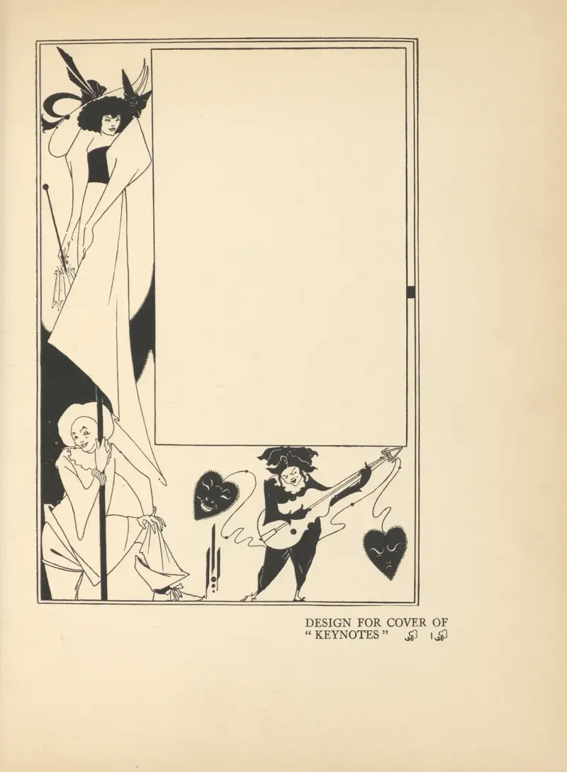 Entwurf für das Cover von ‚Keynotes‘ von Aubrey Vincent Beardsley