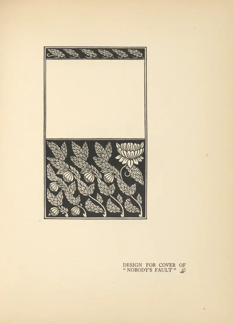 Omslagsdesign för 'Nobody's Fault' av Aubrey Vincent Beardsley