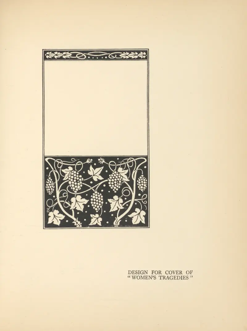 Omslagsdesign för 'Women's Tragedies' av Aubrey Vincent Beardsley