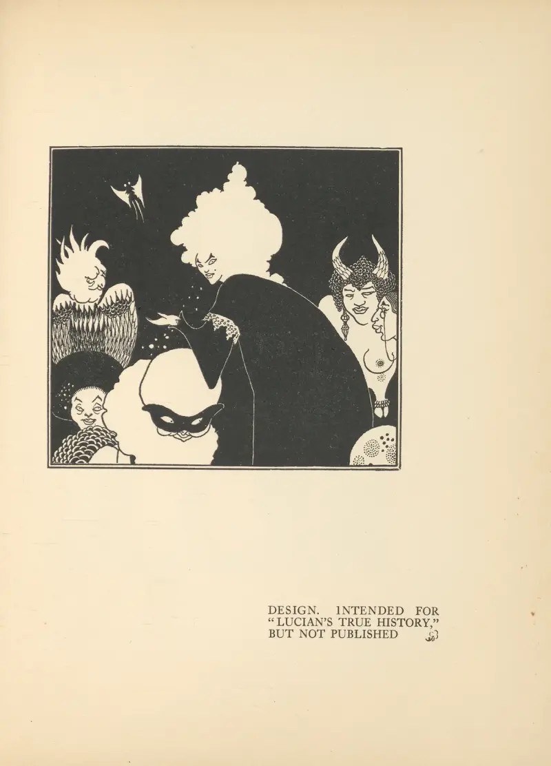Entwurf. Gedacht für 'Lukians wahre Geschichte', aber nicht veröffentlicht von Aubrey Vincent Beardsley