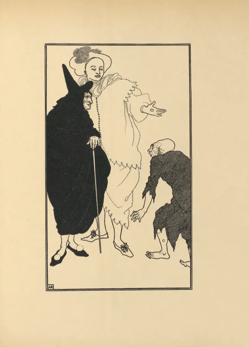 Don Juan, Sganarelle und der Bettler von Aubrey Vincent Beardsley