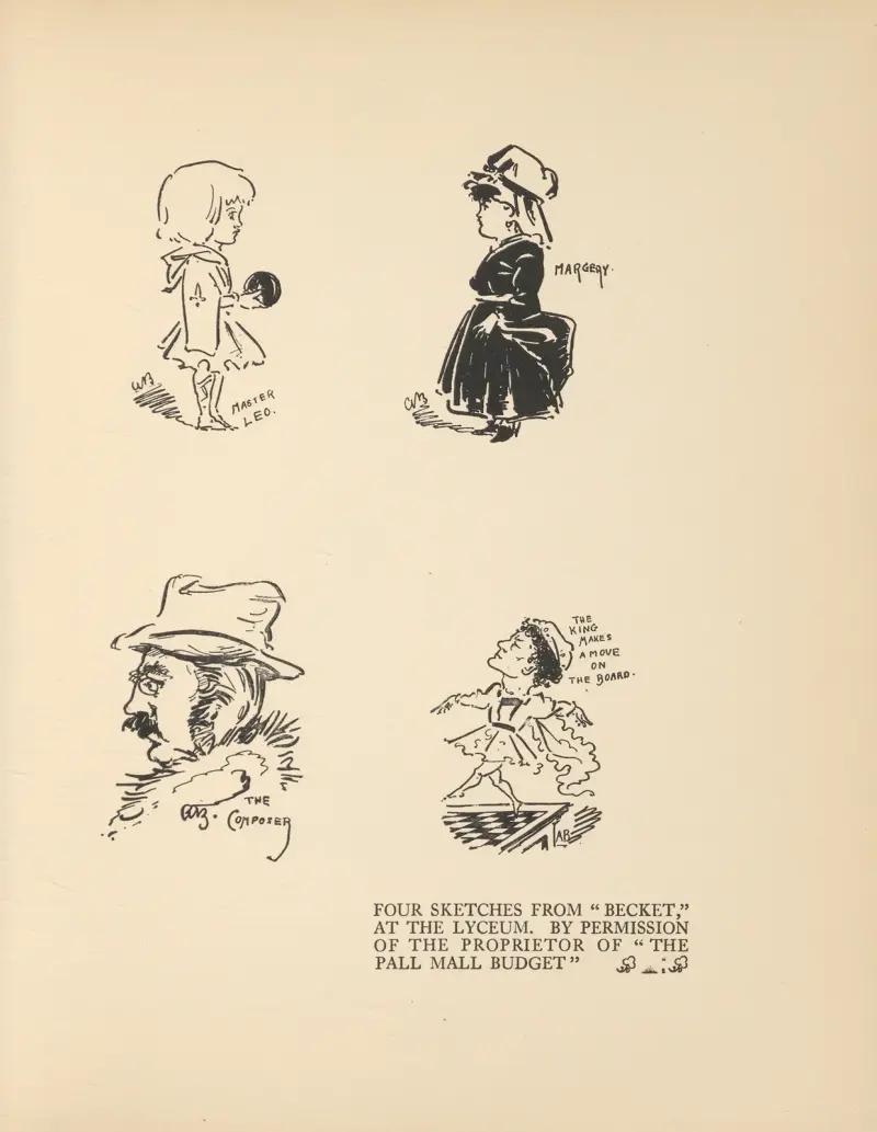 Vier Skizzen zu 'Becket' von Aubrey Vincent Beardsley