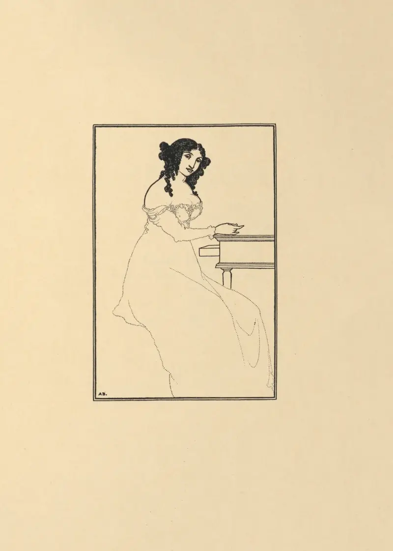 Frontespis. Ur 'A Book of Bargains' av Aubrey Vincent Beardsley